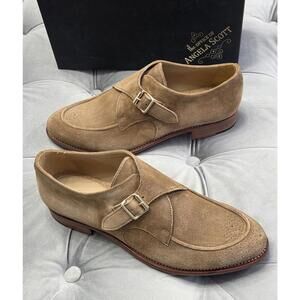 The Office Of Angela Scott Mr Colin Brown Suede Monk Strap Womens Shoes 40 9